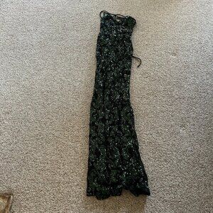 Windsor Formal Dress Black with Green Sequins – XS, Wicked Vibes, Fully Lined